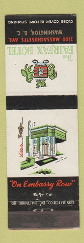 Matchbook Cover - Fairfax Hotel Washington DC WEAR
