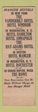 Matchbook Cover - Hotel Annapolis Washington DC Manger