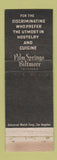 Matchbook Cover - Palm Sprigns Biltmore CA IMPRINT WEAR