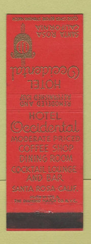 Matchbook Cover - Hotel Occidental Santa Rosa CA