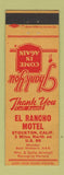 Matchbook Cover - El Rancho Motel Stockton CA