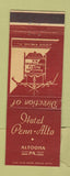 Matchbook Cover - Hotel Penn Alto Altoona PA