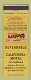 Matchbook Cover - California Motel Merced CA Best Western  WEAR