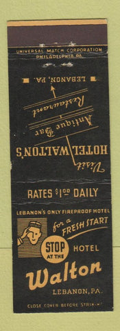 Matchbook Cover - Hotel Walton Lebanon PA