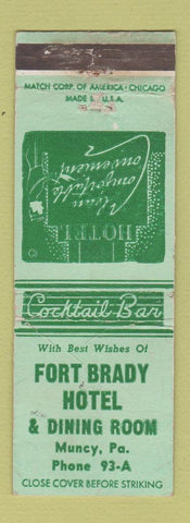 Matchbook Cover - Fort Brady Hotel Muncy PA WEAR