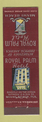 Matchbook Cover - Royal Palm Hotel Miami Beach FL