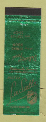 Matchbook Cover - Hotel LaSalle South Bend IN GREEN WEAR