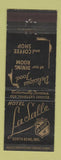 Matchbook Cover - Hotel LaSalle South Bend IN BLACK