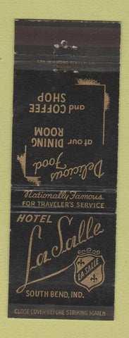 Matchbook Cover - Hotel LaSalle South Bend IN BLACK