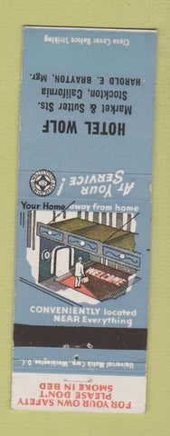Matchbook Cover - Hotel Wolf Stockton CA