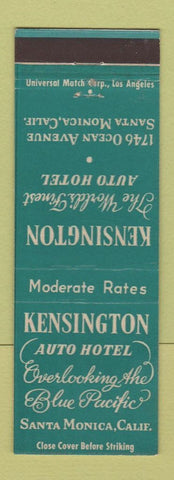Matchbook Cover - Kensington Auto Hotel Santa Monica CA