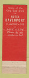 Matchbook Cover - Hotel Davenport Stamford CT