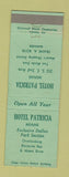 Matchbook Cover - Hotel Patricia Miami FL