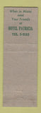 Matchbook Cover - Hotel Patricia Miami FL