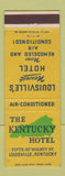 Matchbook Cover - Kentucky Hotel Louisville KY