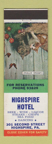 Matchbook Cover - Highspire Hotel PA