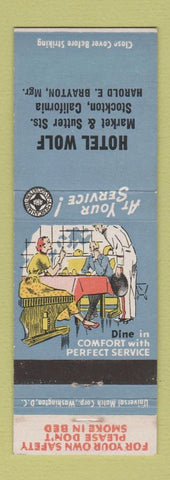 Matchbook Cover - Hotel Wolf Stockton CA