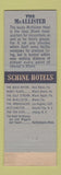 Matchbook Cover - McAllister Hotel Miami FL Schine