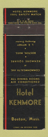 Matchbook Cover - Hotel Kenmore Boston MA
