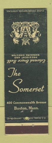 Matchbook Cover - Somerset Hotel Boston MA DD Bean