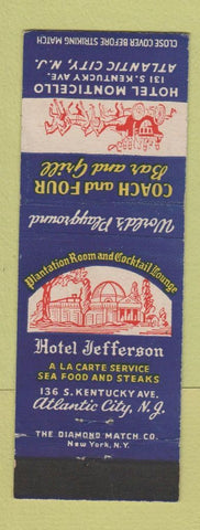 Matchbook Cover - Hotel Jefferson Atlantic City NJ Coach and Four
