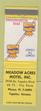 Matchbook Cover - Best Western Meadow Acres Motel Topeka KS