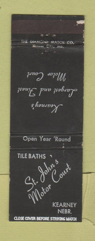 Matchbook Cover - St John's Motor Court Motel Kearney NE WEAR