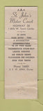 Matchbook Cover - St John's Motor Court Motel Kearney NE WEAR