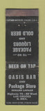Matchbook Cover - Oasis Bar Liquor Las Cruces NM WORN