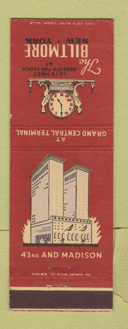 Matchbook Cover - Biltmore Hotel New York City