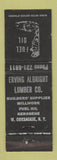 Matchbook Cover - Erving Albright Lumber West Coxsackie NY WORN