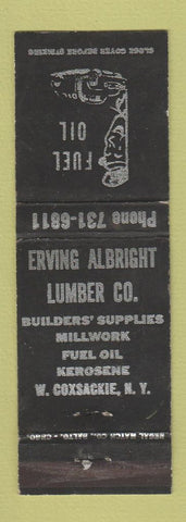 Matchbook Cover - Erving Albright Lumber West Coxsackie NY WORN