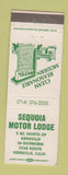Matchbook Cover - Sequoia Motor Lodge Kernville CA