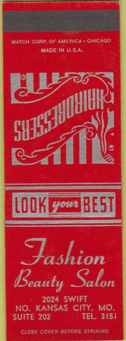 Matchbook Cover - Fashion Beauty Salon North Kansas City MO sAMPLE