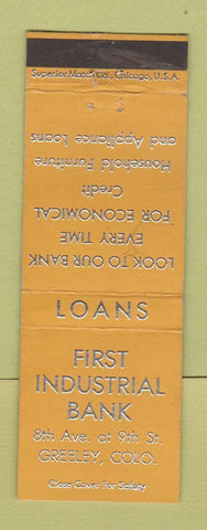 Matchbook Cover - First Industrial Bank Greeley Colorado WEAR
