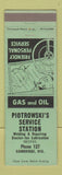 Matchbook Cover - Piotrowski's Service oil gas Cambridge WI