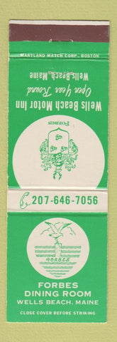 Matchbook Cover - Forbes Dining Room Wells Beach Motor Inn ME