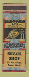 Matchbook Cover - Snack Shop Pasco WA
