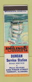 Matchbook Cover - Duncan Service oil gas Tarrant AL