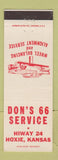 Matchbook Cover - Don's 66 oil gas Hoxie KS