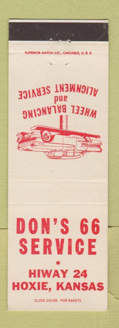Matchbook Cover - Don's 66 oil gas Hoxie KS