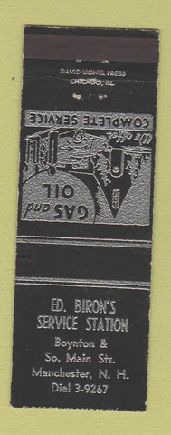 Matchbook Cover - Ed Brown's Service oil gas Manchester NH