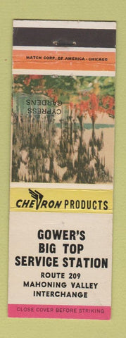 Matchbook Cover - Gower's Chevron oil gas Mahoning Valley OH?