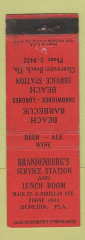 Matchbook Cover - Brandenburg's oil gas BBQ Clearwater Beach Dunedin FL WEAR