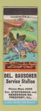 Matchbook Cover - Del Bauscher Service oil gas Freeport IL WEAR