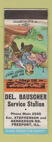 Matchbook Cover - Del Bauscher Service oil gas Freeport IL WEAR
