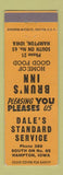 Matchbook Cover - Dale's Standard oil gas Hampton IA Brun's Inn