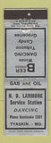 Matchbook Cover - HD Larmore Service oil gas Tyaskin MD