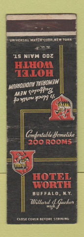 Matchbook Cover - Hotel Worth Buffalo NY WEAR