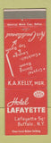 Matchbook Cover - Hotel Lafayette Buffalo NY